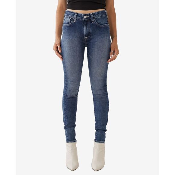 Womens Halle Mid Rise Skinny Jeans